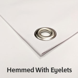 Hemmed with eyelets